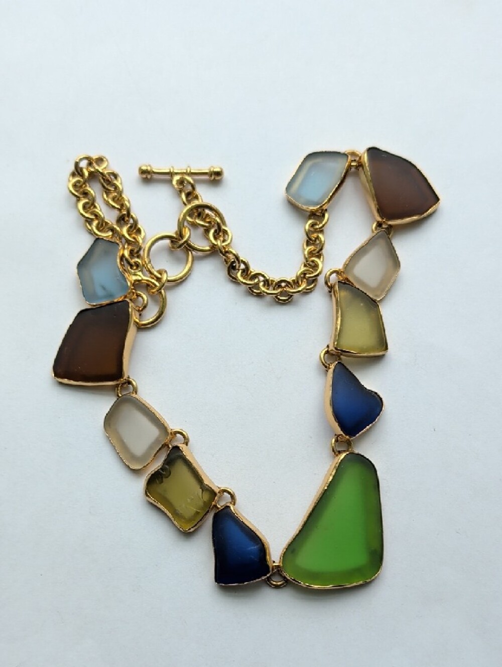 Charles Albert Multicolor Sea Glass Necklace with Green Center - Picture 9 of 9